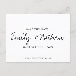 モダンクラシックコンテンポラリー白黒結婚S 案内ポストカード