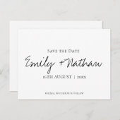 モダンクラシックコンテンポラリー白黒結婚S 案内ポストカード (正面/裏面)