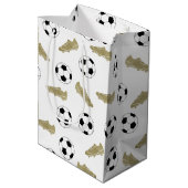 モダンクラシックサッカーのボールのクリート ミディアムペーパーバッグ (裏面アングル)