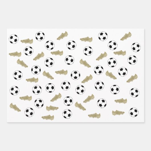 モダンクラシックサッカーのボールのクリート ラッピングペーパーシート (正面)