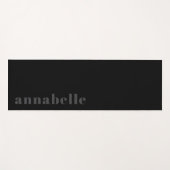 モダンクラシックシックブラックミニマル パーソナライズされた ヨガマット (正面(横))