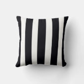 モダンクラシックシック白黒ストライプの クッション (裏面)