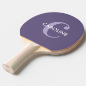 モダンクラシックシンプルイニシャル紫 卓球ラケット (正面アングル)