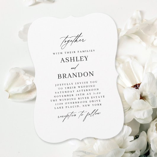 モダンクラシックシンプルエレガントノッ結婚チ 招待状