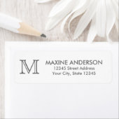 モダンクラシックシンプルシルバエレガントーグレーモノグラム ラベル (インサイチュ)