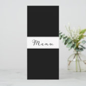 モダンクラシックシンプルディナーカードブラックDIY メニュー (スタンド正面)