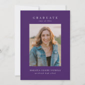 モダンクラシックシンプルパープル2写真卒業 案内状 (正面)