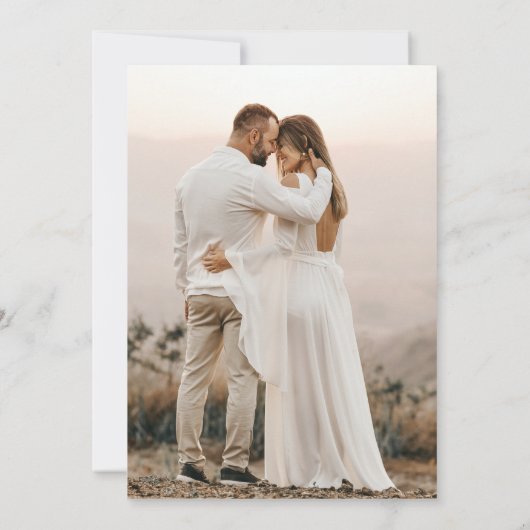 モダンクラシックシンプルモノグラム結婚写真 招待状 (裏面)