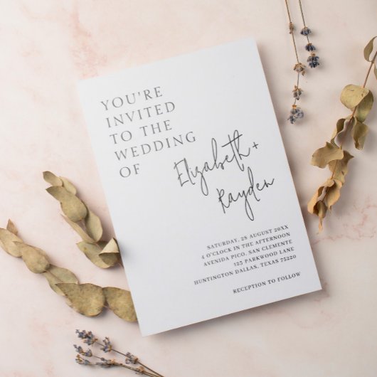 モダンクラシックシンプル結婚書道 招待状