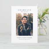 モダンクラシックシンプル2枚の写真卒業 案内状 (スタンド正面)