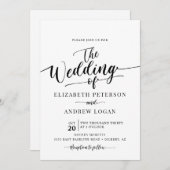 モダンクラシックスクリプ結婚ト 招待状 (正面/裏面)