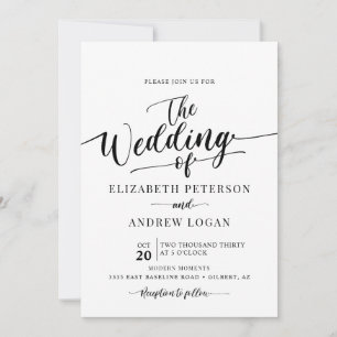 モダンクラシックスクリプ結婚ト 招待状