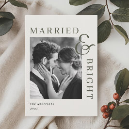 モダンクラシックセージタイポグラフィ 結婚して輝く シーズンカード