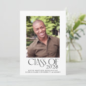 モダンクラシックタイポグラフィ写真卒業 案内状 (スタンド正面)