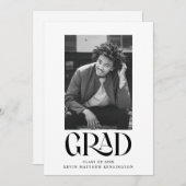 モダンクラシックタイポグラフィ卒業写真 案内状 (正面/裏面)