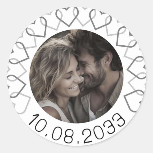 モダンクラシックタイポグラフィ ラウンドシール (正面)