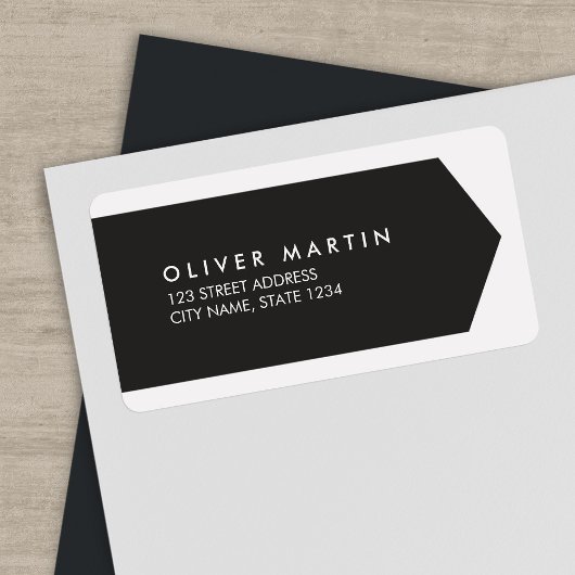 モダンクラシックダークグレー住所 シール