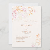 モダンクラシックテラコッタドリーミー秋の結婚式 招待状 (正面)