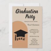 モダンクラシックテラコッタベージュアーチグラードパーティー 招待状 (正面)