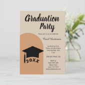 モダンクラシックテラコッタベージュアーチグラードパーティー 招待状 (スタンド正面)