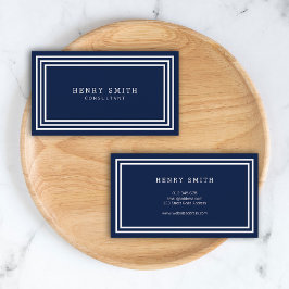 モダンクラシックネイビーブルーと縁ど白 名刺