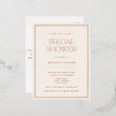 モダンクラシックバラ金ゴールドブライダルシャワー 箔招待状ポストカード (正面/裏面)