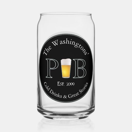 モダンクラシックパブ飲料用グラスビール缶 ガラス缶 (正面)