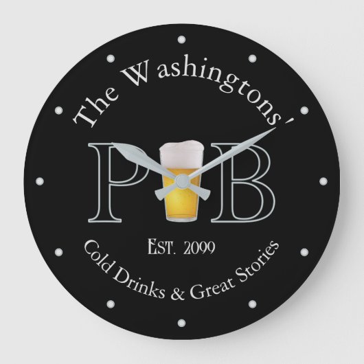 モダンクラシックパブLg.アクリル壁時計 ラージ壁時計 (正面)