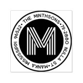 モダンクラシックファミリ名差出人住所循環 セルフインキングスタンプ (デザイン)