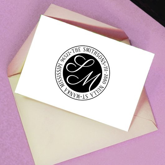 モダンクラシックファミリ名差出人住所循環 セルフインキングスタンプ