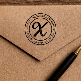 モダンクラシックファミリ名差出人住所循環 セルフインキングスタンプ