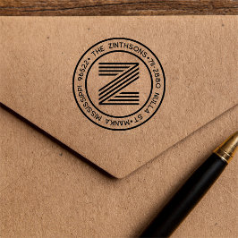 モダンクラシックファミリ名差出人住所循環 セルフインキングスタンプ