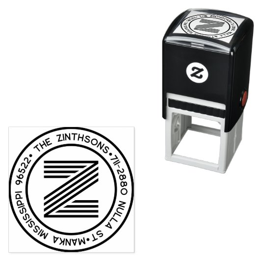 モダンクラシックファミリ名差出人住所循環 セルフインキングスタンプ (インサイチュ)