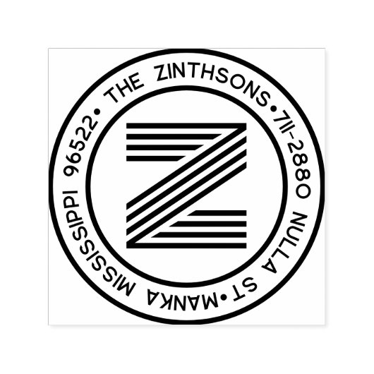 モダンクラシックファミリ名差出人住所循環 セルフインキングスタンプ (デザイン)