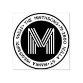 モダンクラシックファミリ名差出人住所循環 ラバースタンプ (インプリント)