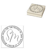 モダンクラシックファミリ名差出人住所循環 ラバースタンプ (押印)