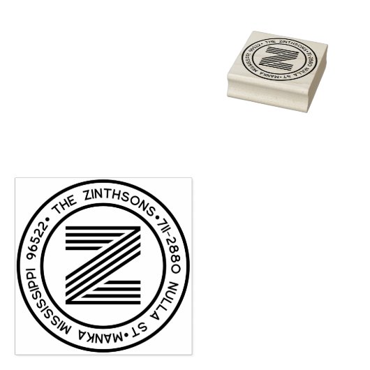 モダンクラシックファミリ名差出人住所循環 ラバースタンプ (押印)