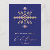 モダンクラシックブライトジョイレッドアンド金ゴールド休日 シーズンポストカード (正面)