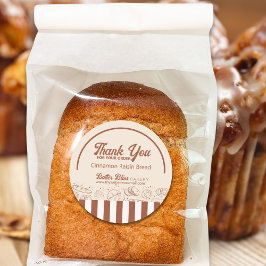 モダンクラシックブラウンベージュベーカリーショップ ラウンドシール