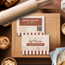 モダンクラシックブラウンベージュベーカリーショップ 割引カード