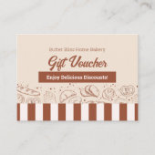 モダンクラシックブラウンベージュベーカリーショップ 割引カード (正面)
