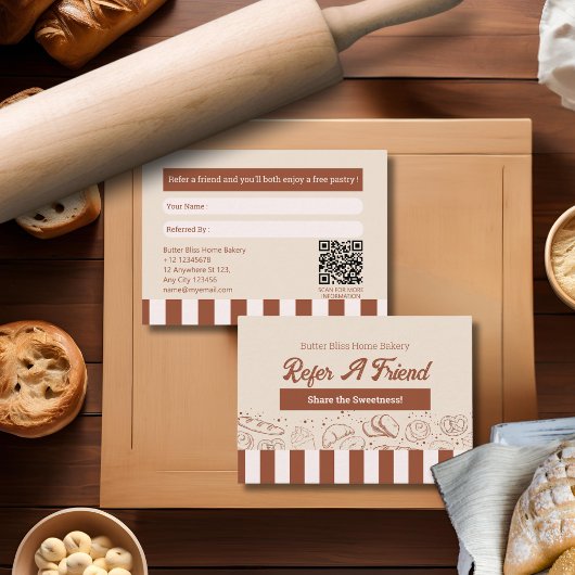 モダンクラシックブラウンベージュベーカリーショップ 紹介カード