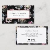 モダンクラシックブラック抽象芸術フローラプロフェッショナル 名刺 (正面/裏面)