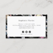 モダンクラシックブラック抽象芸術フローラプロフェッショナル 名刺 (裏面)