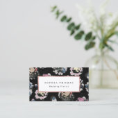 モダンクラシックブラック抽象芸術フローラプロフェッショナル 名刺 (スタンド正面)
