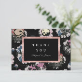 モダンクラシックブラック抽象芸術感謝していフローラyou ca サンキューカード (スタンド正面)