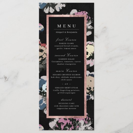 モダンクラシックブラック抽象芸術結婚フローラ メニュー (正面)