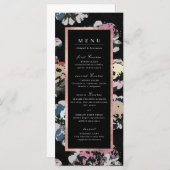 モダンクラシックブラック抽象芸術結婚フローラ メニュー (正面/裏面)