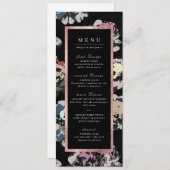 モダンクラシックブラック抽象芸術結婚フローラ メニュー (正面/裏面)