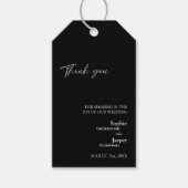 モダンクラシックブラック結婚の感謝ギフトラベル ギフトタグ (正面)